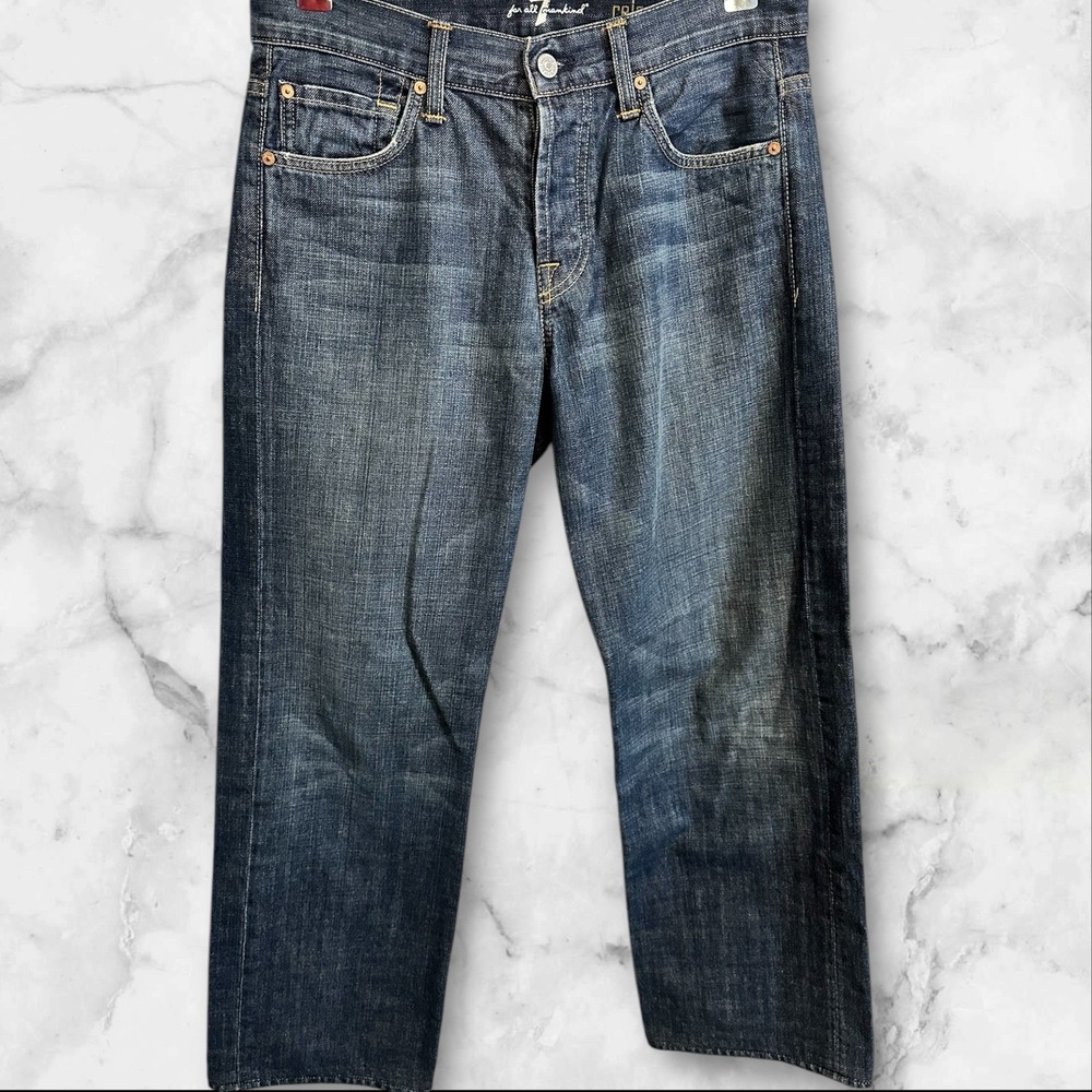 7 For All Mankind Austyn Jeans Mens 31 Dark Wash‎ 32x31  Relaxed Button Fly